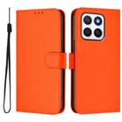 For Honor X8c 4G Global Skin Feel Solid Color Leather Phone Case with Lanyard(Orange) - 2