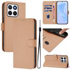 For Honor X8c 4G Global Skin Feel Solid Color Leather Phone Case with Lanyard(Nude) - 1