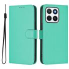 For Honor X8c 4G Global Skin Feel Solid Color Leather Phone Case with Lanyard(Green) - 2