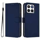 For Honor X8c 4G Global Skin Feel Solid Color Leather Phone Case with Lanyard(Navy Blue) - 2