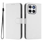 For Honor X8c 4G Global Skin Feel Solid Color Leather Phone Case with Lanyard(White) - 2