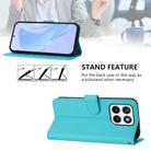 For Honor X8c 4G Global Skin Feel Solid Color Leather Phone Case with Lanyard(Lake Blue) - 3