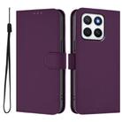 For Honor X8c 4G Global Skin Feel Solid Color Leather Phone Case with Lanyard(Violet) - 2