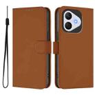 For Honor 400 Lite Skin Feel Solid Color Leather Phone Case with Lanyard(Brown) - 2