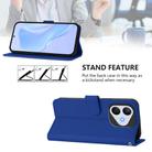 For Honor 400 Lite Skin Feel Solid Color Leather Phone Case with Lanyard(Dark Blue) - 3