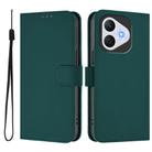 For Honor 400 Lite Skin Feel Solid Color Leather Phone Case with Lanyard(Dark Green) - 2