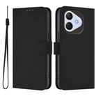 For Honor 400 Lite Skin Feel Solid Color Leather Phone Case with Lanyard(Black) - 2