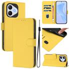 For Honor 400 Lite Skin Feel Solid Color Leather Phone Case with Lanyard(Lemon Yellow) - 1