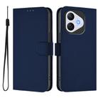 For Honor 400 Lite Skin Feel Solid Color Leather Phone Case with Lanyard(Navy Blue) - 2