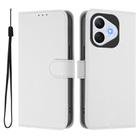 For Honor 400 Lite Skin Feel Solid Color Leather Phone Case with Lanyard(White) - 2