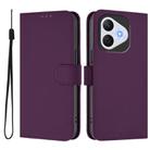 For Honor 400 Lite Skin Feel Solid Color Leather Phone Case with Lanyard(Violet) - 2