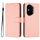 For Honor 400 Skin Feel Solid Color Leather Phone Case with Lanyard(Pink) - 2