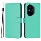 For Honor 400 Skin Feel Solid Color Leather Phone Case with Lanyard(Green) - 2