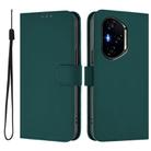 For Honor 400 Skin Feel Solid Color Leather Phone Case with Lanyard(Dark Green) - 2