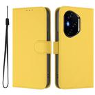 For Honor 400 Skin Feel Solid Color Leather Phone Case with Lanyard(Lemon Yellow) - 2