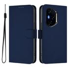 For Honor 400 Skin Feel Solid Color Leather Phone Case with Lanyard(Navy Blue) - 2