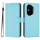 For Honor 400 Skin Feel Solid Color Leather Phone Case with Lanyard(Sky Blue) - 2