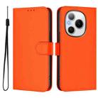For Honor Power 5G Skin Feel Solid Color Leather Phone Case with Lanyard(Orange) - 2