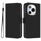 For Honor Power 5G Skin Feel Solid Color Leather Phone Case with Lanyard(Black) - 2