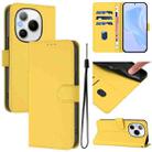 For Honor Power 5G Skin Feel Solid Color Leather Phone Case with Lanyard(Lemon Yellow) - 1