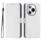 For Honor Power 5G Skin Feel Solid Color Leather Phone Case with Lanyard(White) - 2