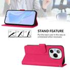 For Honor Power 5G Skin Feel Solid Color Leather Phone Case with Lanyard(Rose Red) - 3