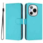 For Honor Power 5G Skin Feel Solid Color Leather Phone Case with Lanyard(Lake Blue) - 2