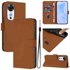 For Honor Play 60 5G Skin Feel Solid Color Leather Phone Case with Lanyard(Brown) - 1