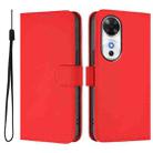 For Honor Play 60 5G Skin Feel Solid Color Leather Phone Case with Lanyard(Red) - 2