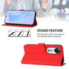 For Honor Play 60 5G Skin Feel Solid Color Leather Phone Case with Lanyard(Red) - 3