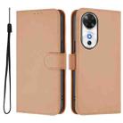 For Honor Play 60 5G Skin Feel Solid Color Leather Phone Case with Lanyard(Nude) - 2