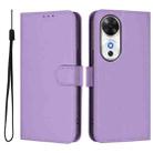 For Honor Play 60 5G Skin Feel Solid Color Leather Phone Case with Lanyard(Lavender Purple) - 2