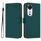 For Honor Play 60 5G Skin Feel Solid Color Leather Phone Case with Lanyard(Dark Green) - 2