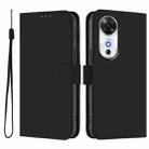For Honor Play 60 5G Skin Feel Solid Color Leather Phone Case with Lanyard(Black) - 2