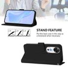 For Honor Play 60 5G Skin Feel Solid Color Leather Phone Case with Lanyard(Black) - 3