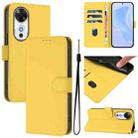 For Honor Play 60 5G Skin Feel Solid Color Leather Phone Case with Lanyard(Lemon Yellow) - 1