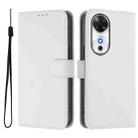 For Honor Play 60 5G Skin Feel Solid Color Leather Phone Case with Lanyard(White) - 2