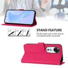 For Honor Play 60 5G Skin Feel Solid Color Leather Phone Case with Lanyard(Rose Red) - 3