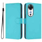 For Honor Play 60 5G Skin Feel Solid Color Leather Phone Case with Lanyard(Lake Blue) - 2