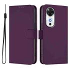 For Honor Play 60 5G Skin Feel Solid Color Leather Phone Case with Lanyard(Violet) - 2
