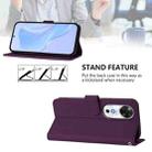 For Honor Play 60 5G Skin Feel Solid Color Leather Phone Case with Lanyard(Violet) - 3