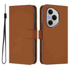 For Honor 400 Pro Global 160.8mm Skin Feel Solid Color Leather Phone Case with Lanyard(Brown) - 2