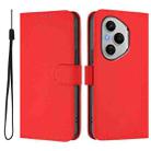 For Honor 400 Pro Global 160.8mm Skin Feel Solid Color Leather Phone Case with Lanyard(Red) - 2