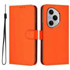 For Honor 400 Pro Global 160.8mm Skin Feel Solid Color Leather Phone Case with Lanyard(Orange) - 2