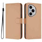 For Honor 400 Pro Global 160.8mm Skin Feel Solid Color Leather Phone Case with Lanyard(Nude) - 2