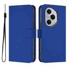 For Honor 400 Pro Global 160.8mm Skin Feel Solid Color Leather Phone Case with Lanyard(Dark Blue) - 2