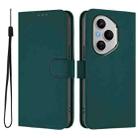 For Honor 400 Pro Global 160.8mm Skin Feel Solid Color Leather Phone Case with Lanyard(Dark Green) - 2