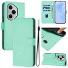 For Honor 400 Pro Global 160.8mm Skin Feel Solid Color Leather Phone Case with Lanyard(Mint Green) - 1