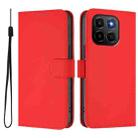 For Honor X6C 4G Skin Feel Solid Color Leather Phone Case with Lanyard(Red) - 2