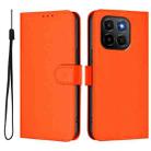 For Honor X6C 4G Skin Feel Solid Color Leather Phone Case with Lanyard(Orange) - 2